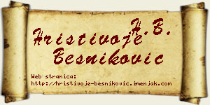 Hristivoje Besniković vizit kartica